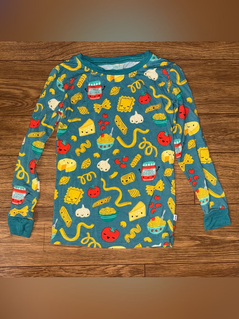 Little Sleepies “Pasta Party” bamboo long sleeve pajama shirt replacement sz 5/6